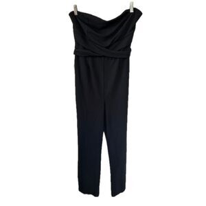 Blashe Women's Special Occasion Strapless Front Cross Back Tie Wide Leg Jumpsuit